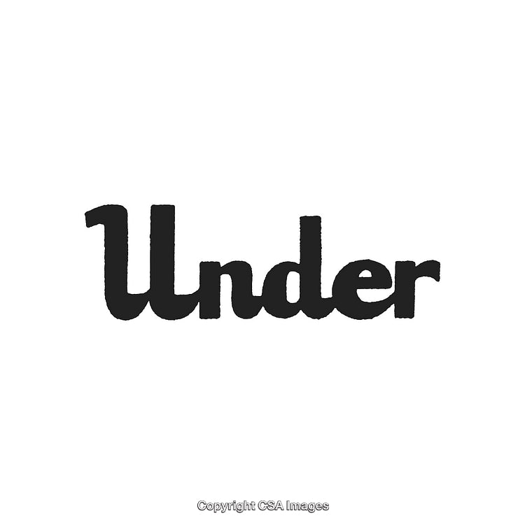 Under Text Logo Rendering with Black Typographic Lettering