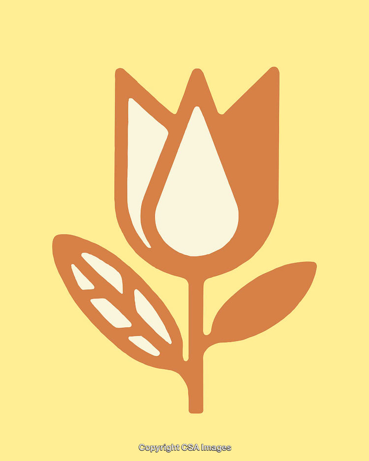 Minimalist Floral Line Art Illustration in Warm Earthy Colors