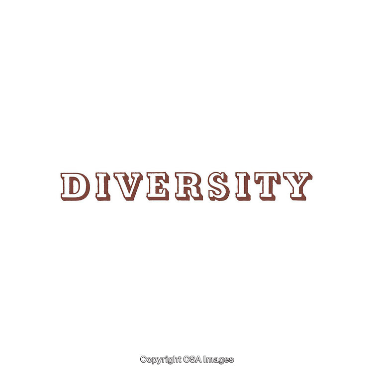 Diversity Typography Design in Bold Brown Lettering on White Background