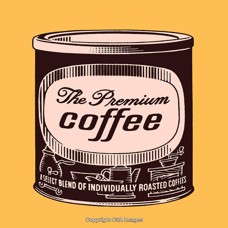 Vintage Style Coffee Can Illustration with Retro Typography Design