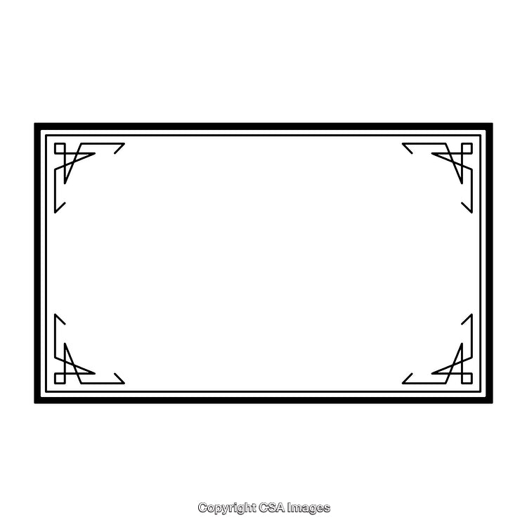 Elegant Black and White Decorative Border Design with Geometric Elements