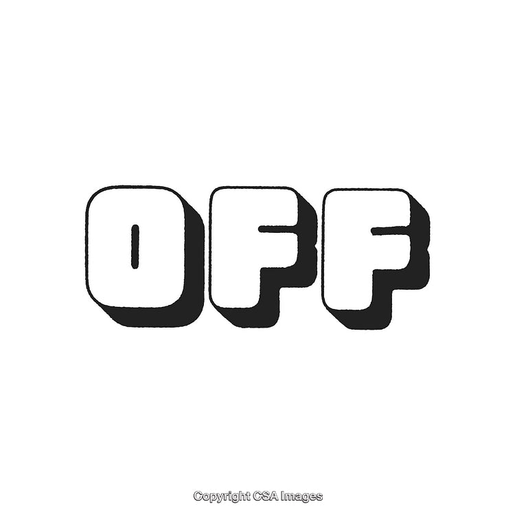 Bold Typographic Graphic of the Word 'OFF' on White Background