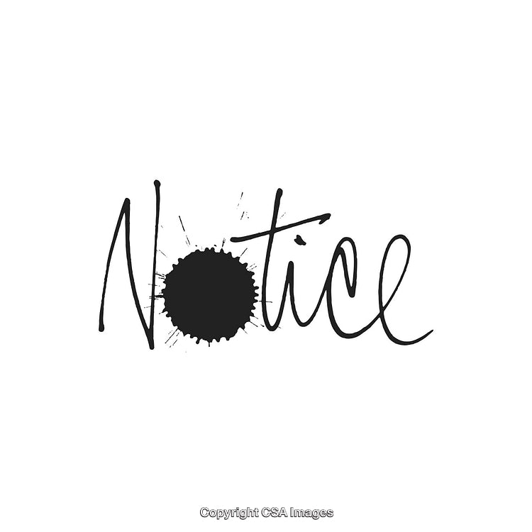 Handwritten Notice Design With Creative Splash Element in Black Ink