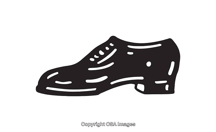 Black And White Line Art Illustration of a Stylish Shoe Design