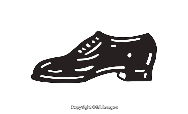 Black And White Line Art Illustration of a Stylish Shoe Design