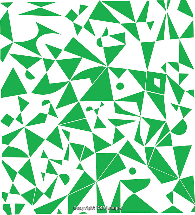 Abstract Green Geometric Pattern With Intriguing Triangular Shapes and Forms