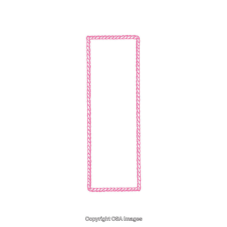 Pink Rope Rectangular Frame on White Background for Decorative Use
