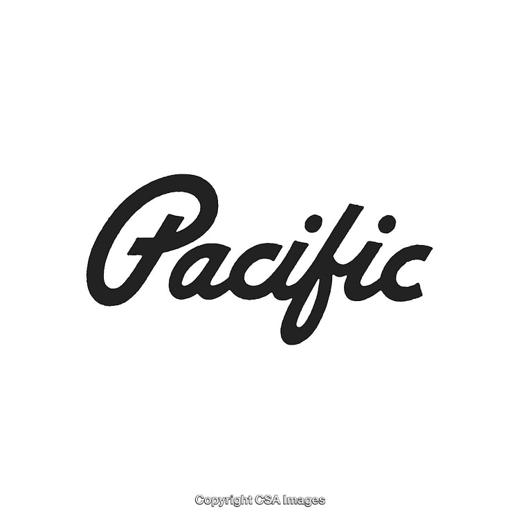 Pacific Logo with Elegant Black Script on White Background