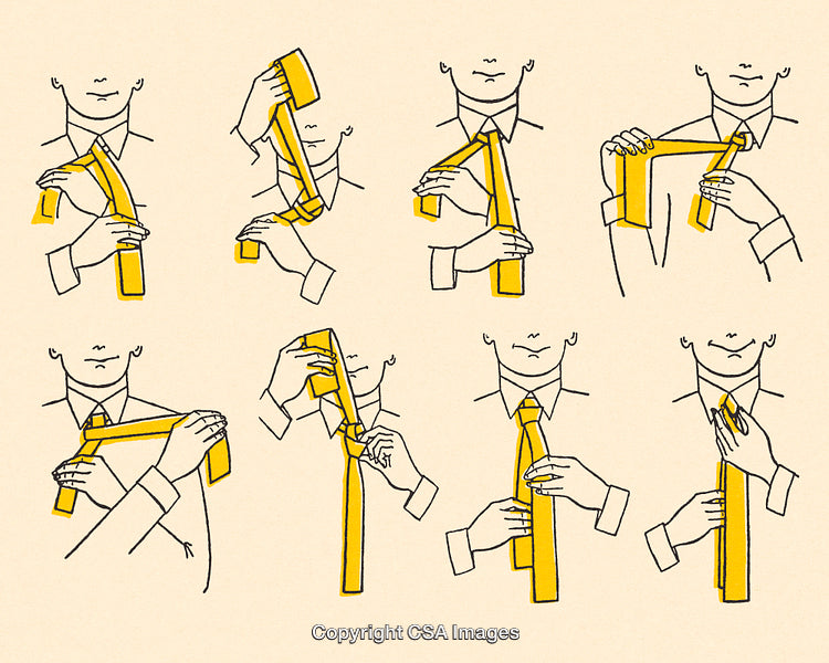 Illustration Demonstrating Steps to Tie a Necktie Knot Effectively