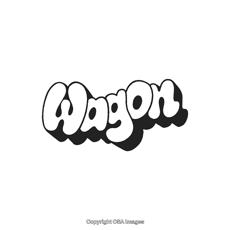 Retro Stylized Text Design Featuring the Word 'Wagon' With Bold Curved Font