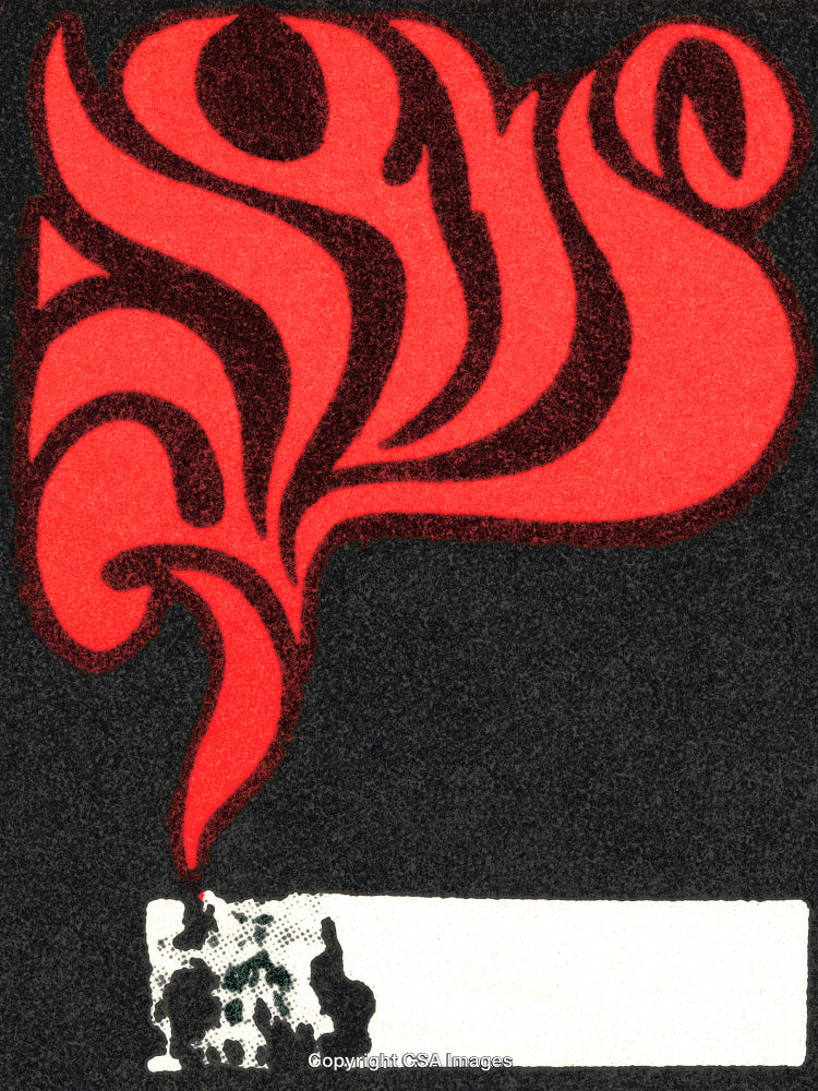 Abstract Artistic Illusion of Smoke with Bold Vibrant Red Design