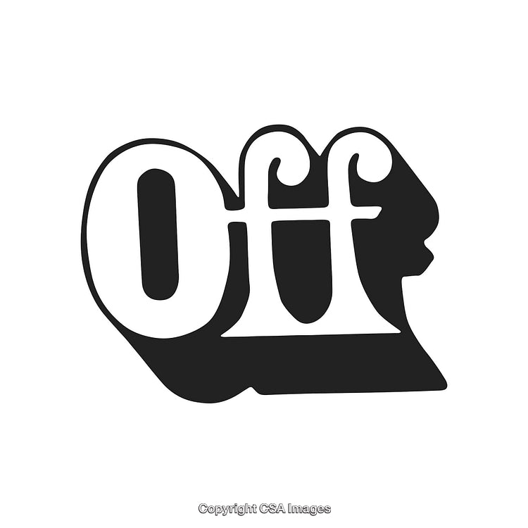 Stylized Word Art Design Showcasing the Word 'Off' on a White Background