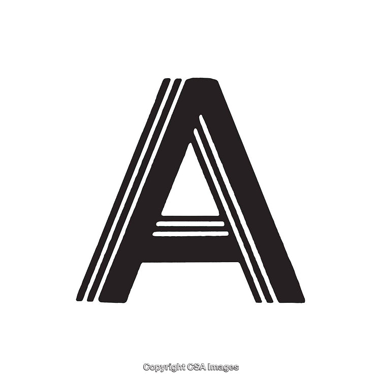 Stylized Letter A with Striped Design in Bold Monochromatic Style