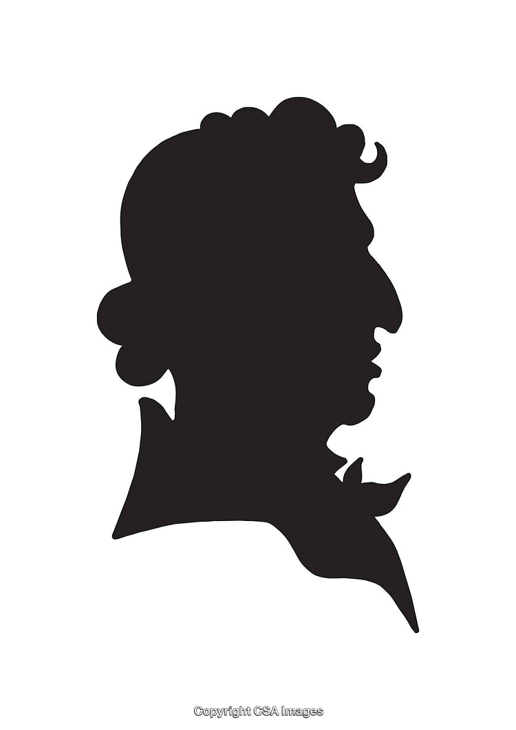 Silhouette of a Person Profile in Black and White Design