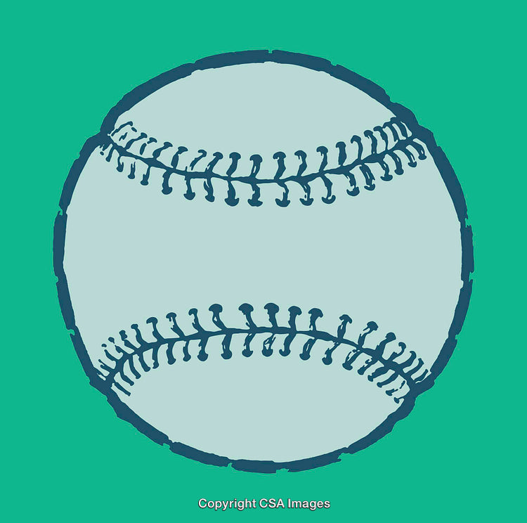 Detailed Line Art Illustration of a Baseball with Stitched Seam Design