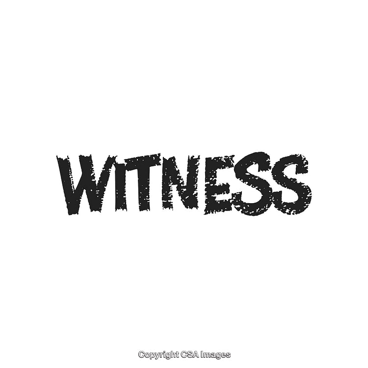 Stencil-Style Rugged Text Illustration With the Word Witness in Bold Appearance