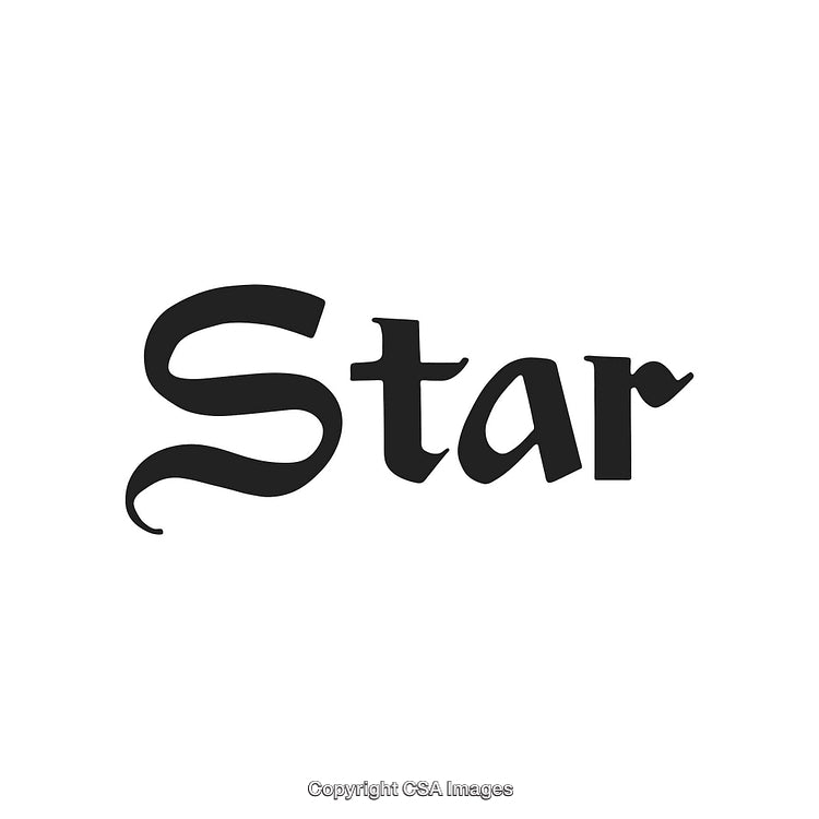 Decorative Black Stylized Text Design Featuring the Word 'Star' on White Background