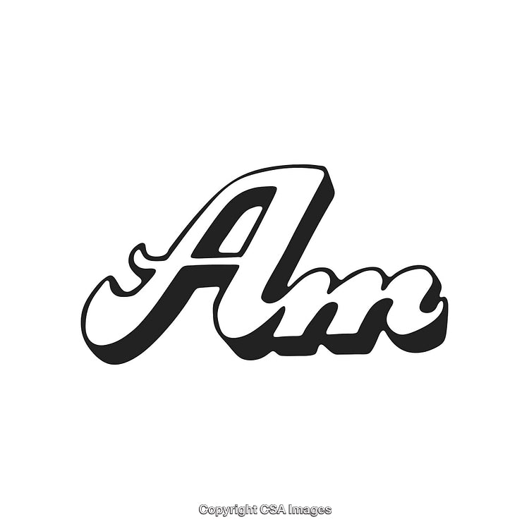 Stylish Black and White Calligraphy Featuring Bold 'Am' Word Art