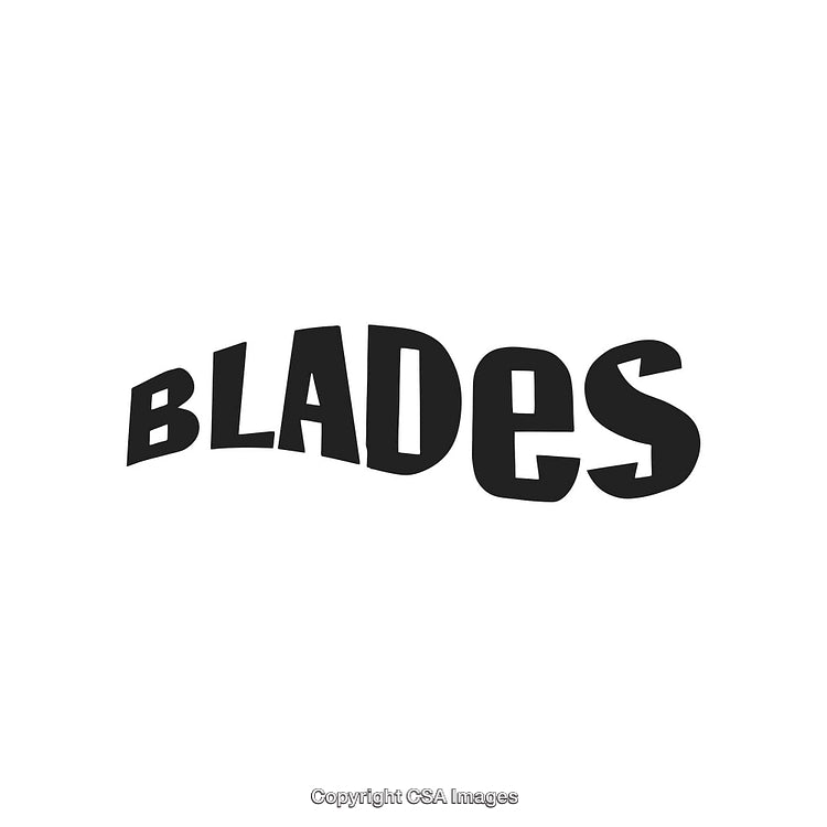 Modern Black and White Typography Design Featuring the Word 'Blades'