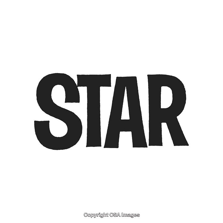 Bold Text Graphic Design Featuring the Word 'Star' on White Background