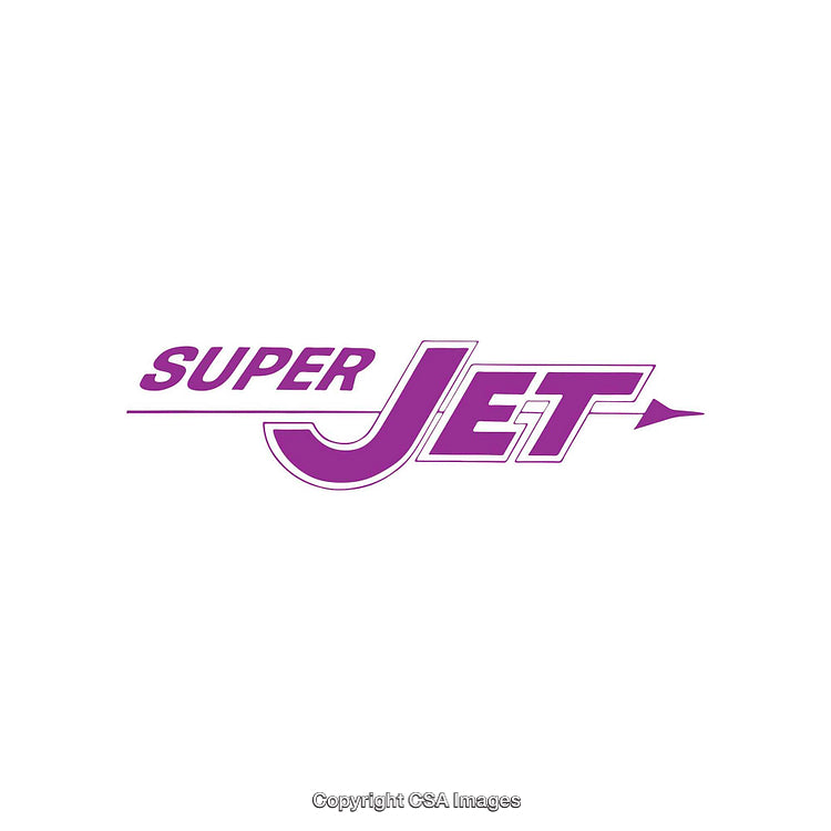 Purple Super Jet Logo Design With Dynamic Style on White Background