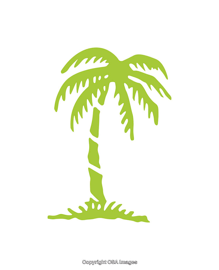 Green Palm Tree Icon Illustration on White Background
