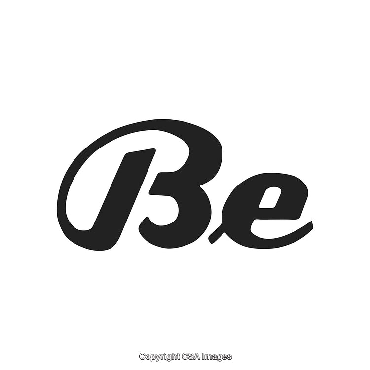 Stylized Branding Design with Bold Typeface on White Background