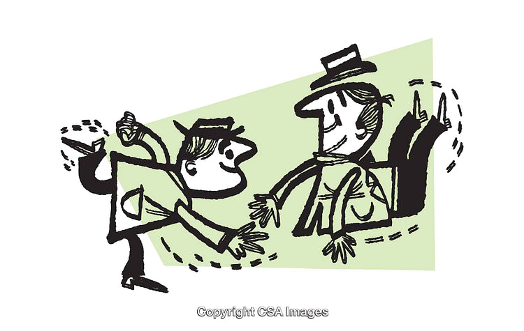 Playful Cartoon Illustration of Two Friends in Whimsical Dance Movement