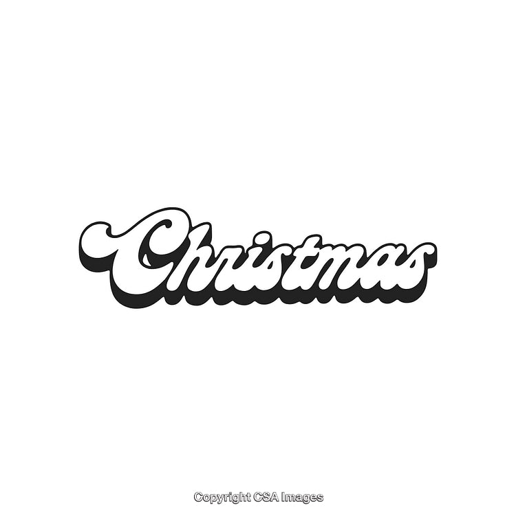 Elegant Black and White Christmas Typography Design with Stylish Font