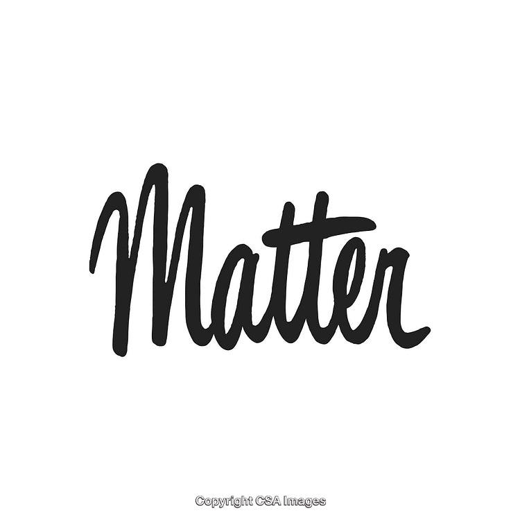 Elegant Handwritten Word Art Featuring the Word Matter in Black Script