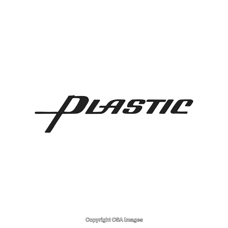 Modern Plastic Design Typography with Stylized Letters on White Background