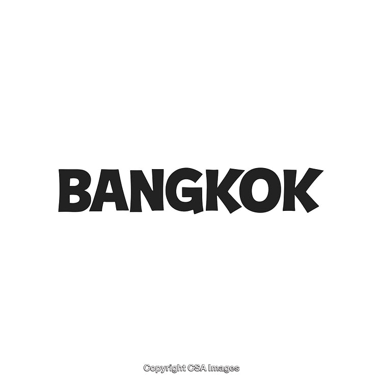 Bangkok City Name Displayed in Bold Text on a White Background