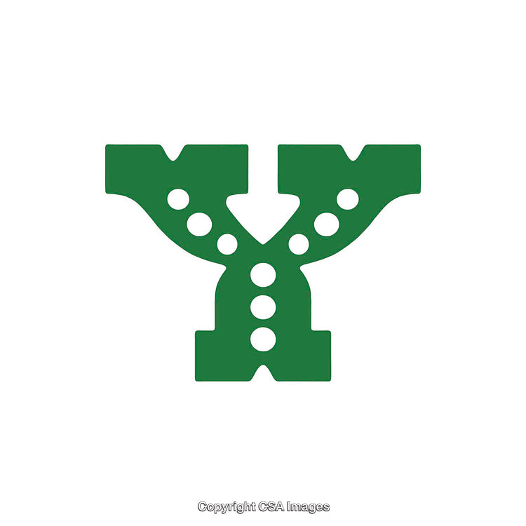 Green Letter Y Design on White Background Highlighting Abstract Creativity
