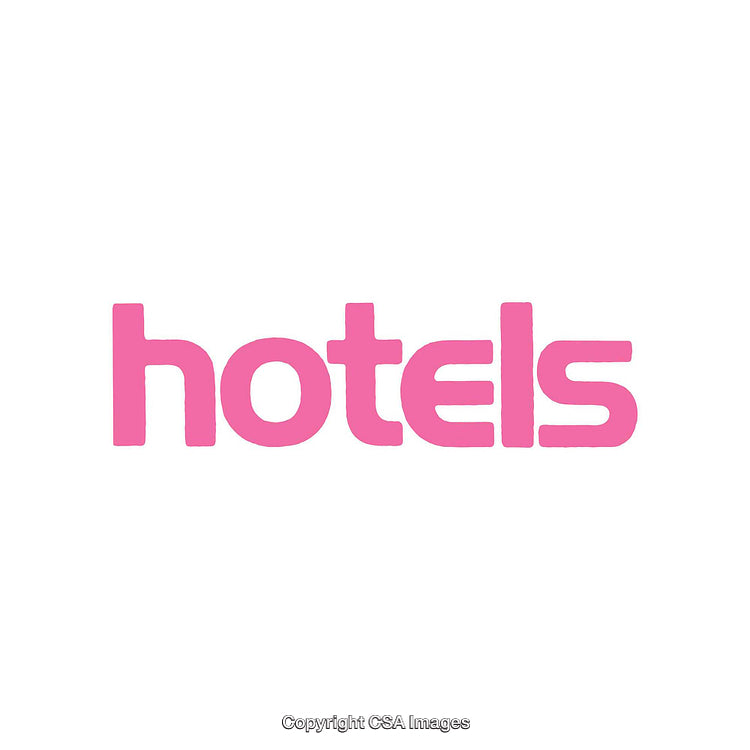 Bold Pink Text Logo Design Featuring the Word 'Hotels'