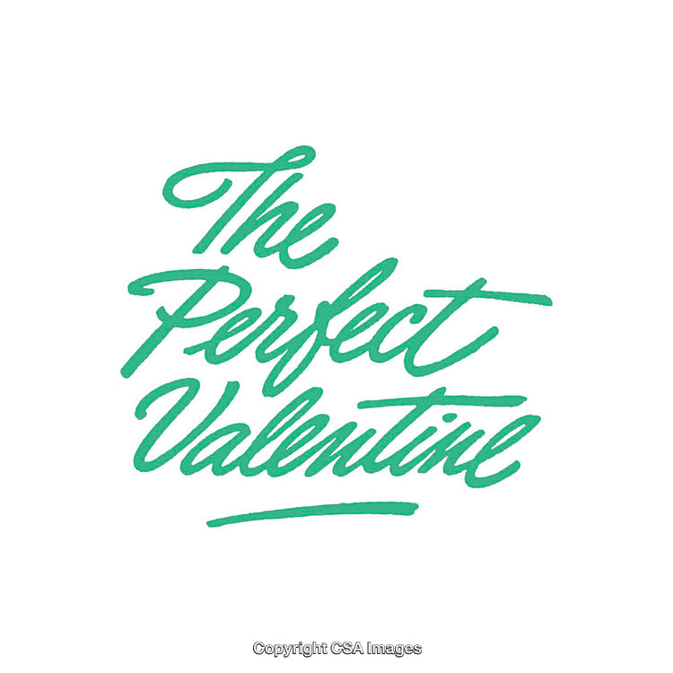Elegant Typography Highlighting The Phrase 'The Perfect Valentine' in Green Script