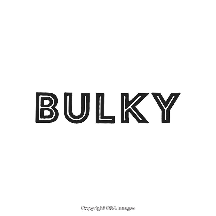 Simple Black Text Design Featuring the Word Bulky on White Background