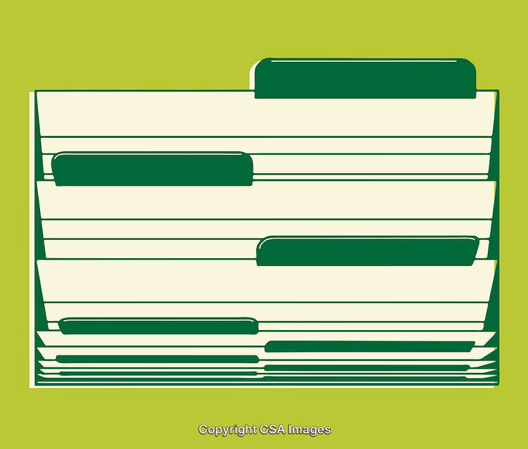 Illustration of Organized File Tabs in Simple Color Block Design