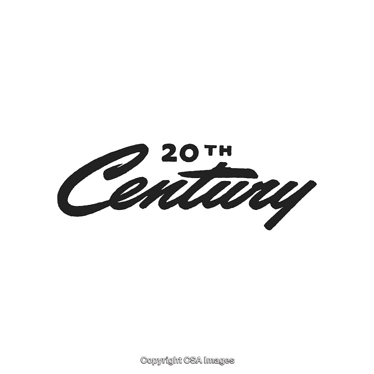 Retro Styled Black Typeface Reading 20th Century on White Background