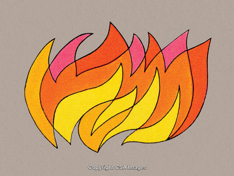 Abstract Colorful Flame Illustration on a Neutral Background