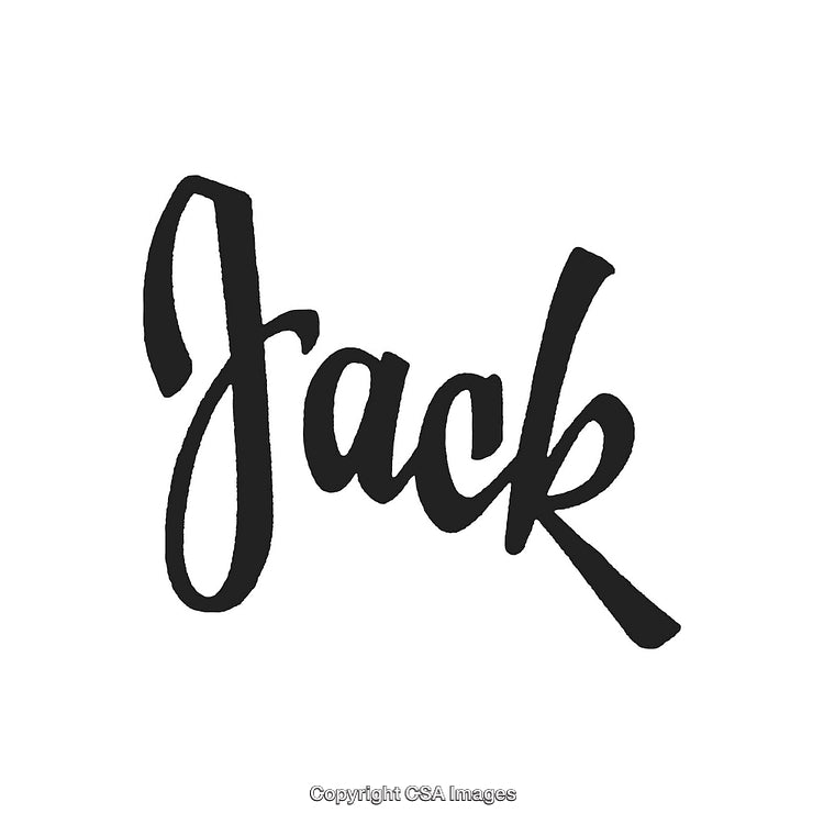 Elegant Handwritten Black 'Jack' Text on a Clean White Background