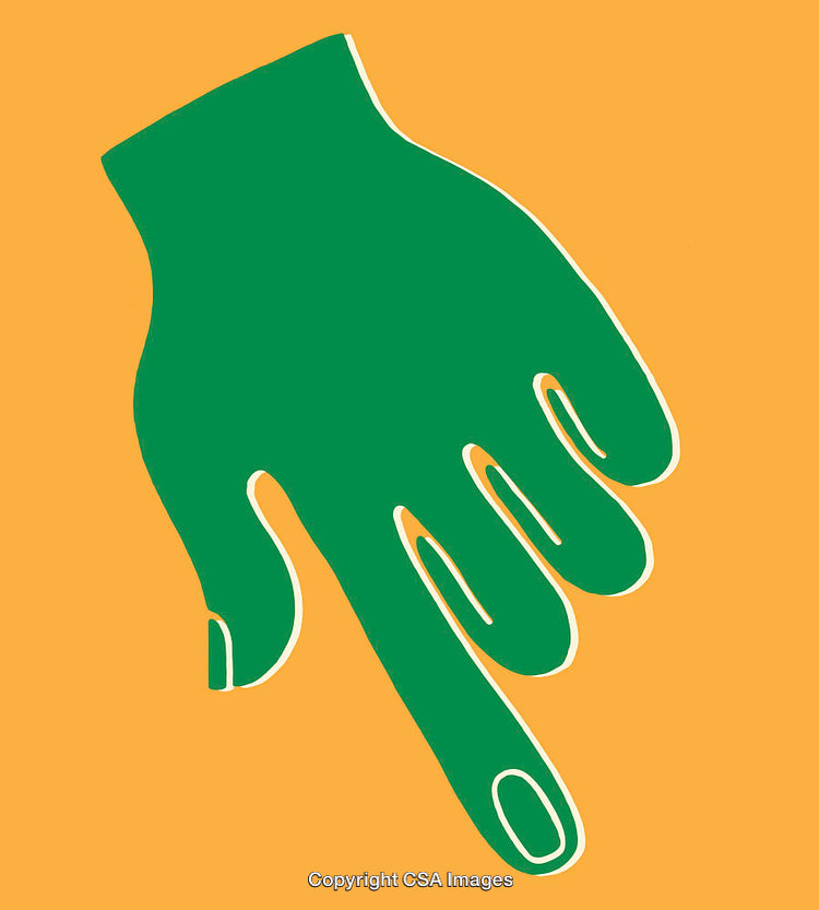 Colorful Line Art Illustration of a Hand on Vibrant Orange Background