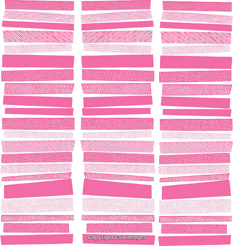 Pink and White Hand-Drawn Striped Texture and Pattern Illustration