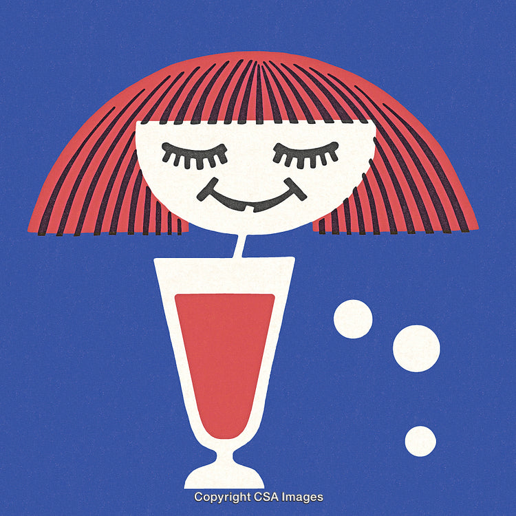Creative Illustration of Joyful Drink with Abstract Smiling Character