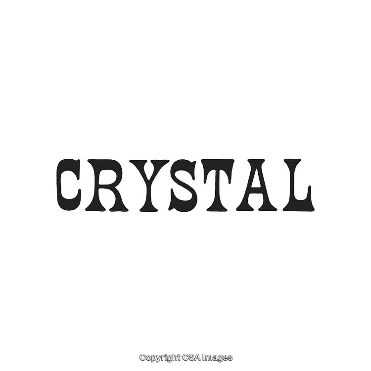 Classic Black and White Typography Text 'Crystal' on Clean Background