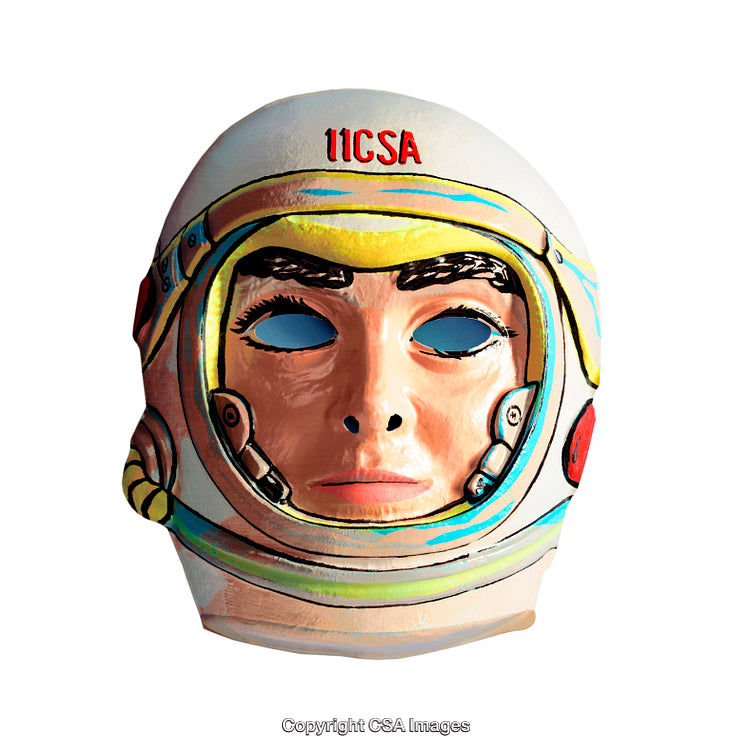 Colorful Astronaut Mask Close-Up Isolated on White Background