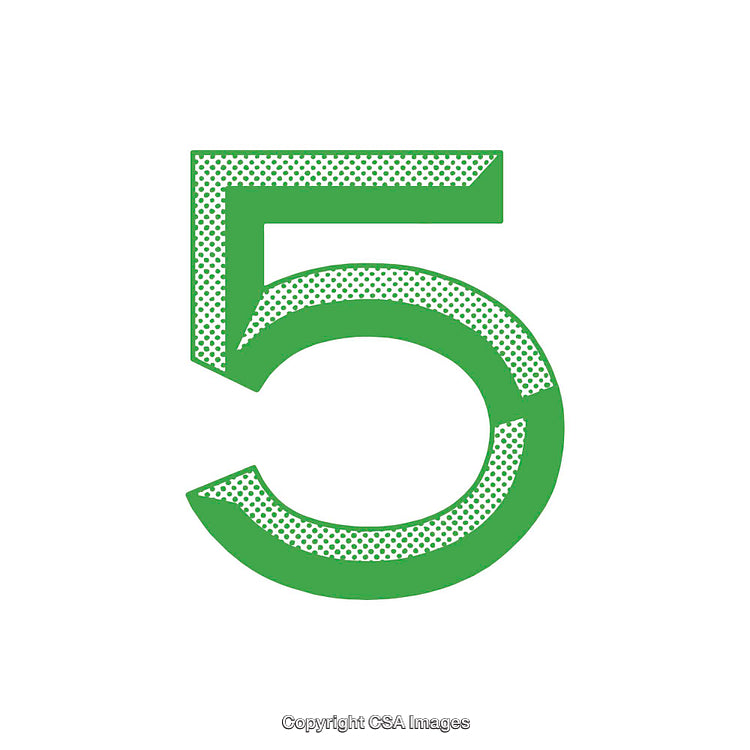 Green Number Five in a Minimalist Artistic Style