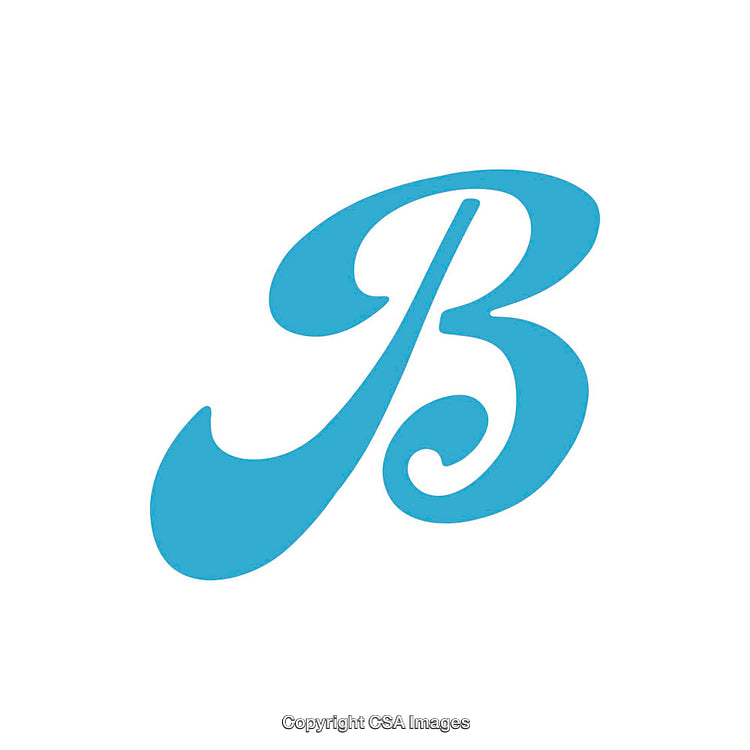 Stylized Letter B Design in Vibrant Blue on White Background