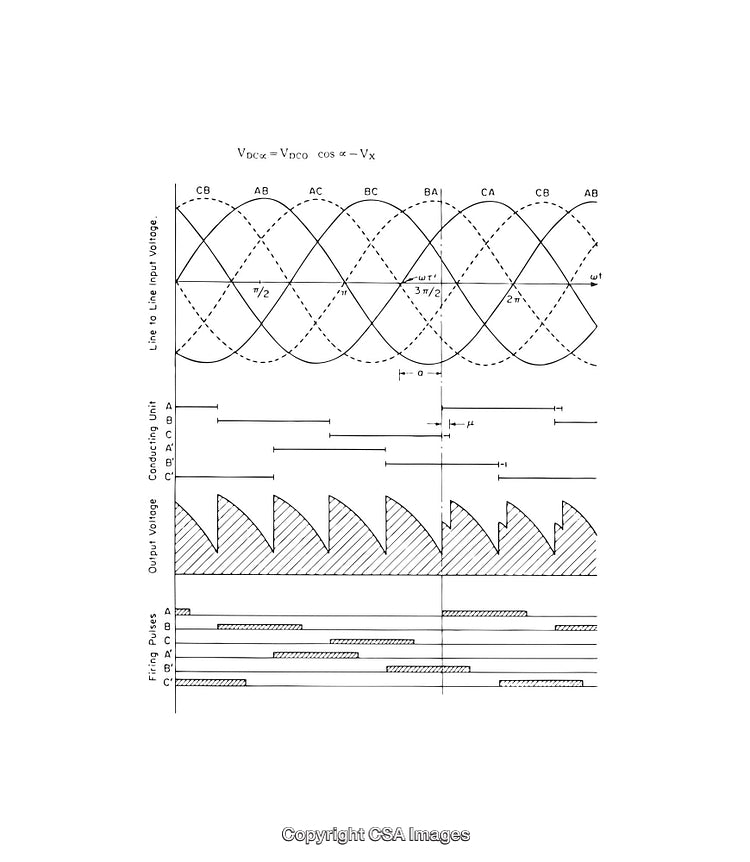 Detailed Black and White Electrical Circuit and Voltage Diagrams