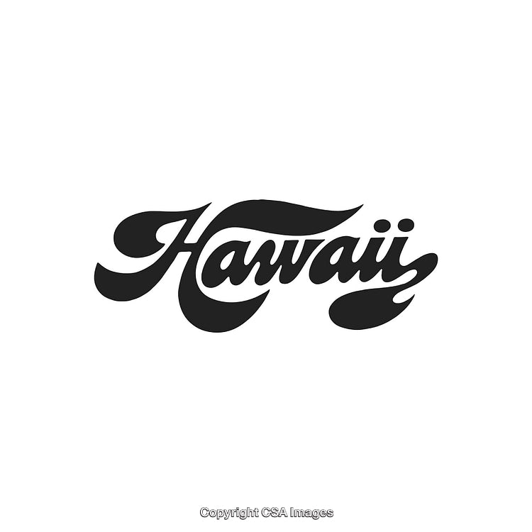 Hawaii Themed Typography Design with Elegant Script and Tropical Style