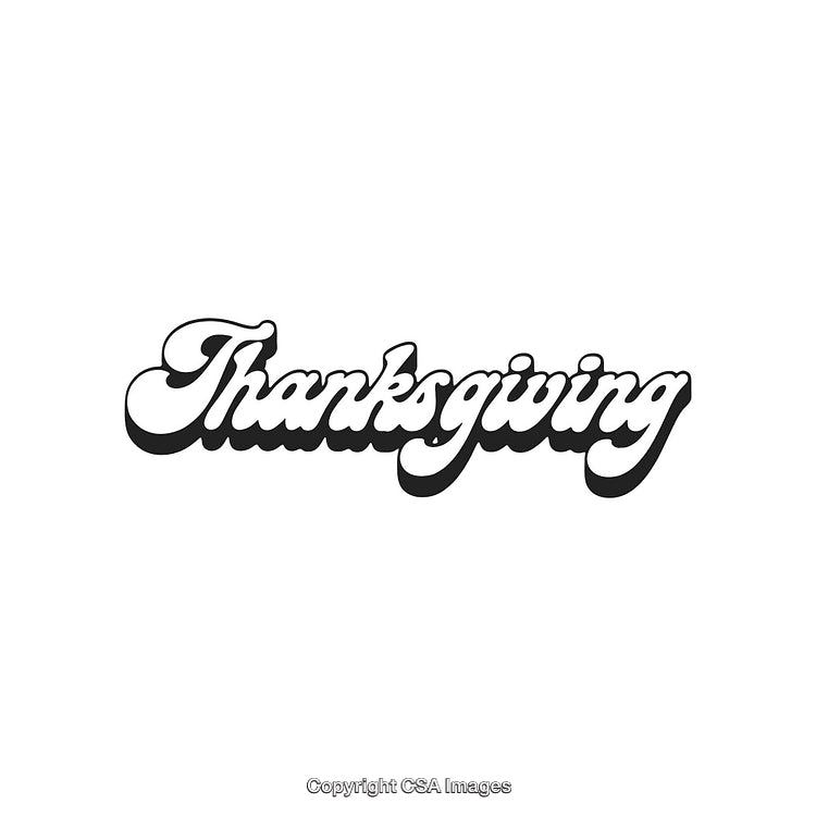 Stylish Black and White Thanksgiving Typography Art